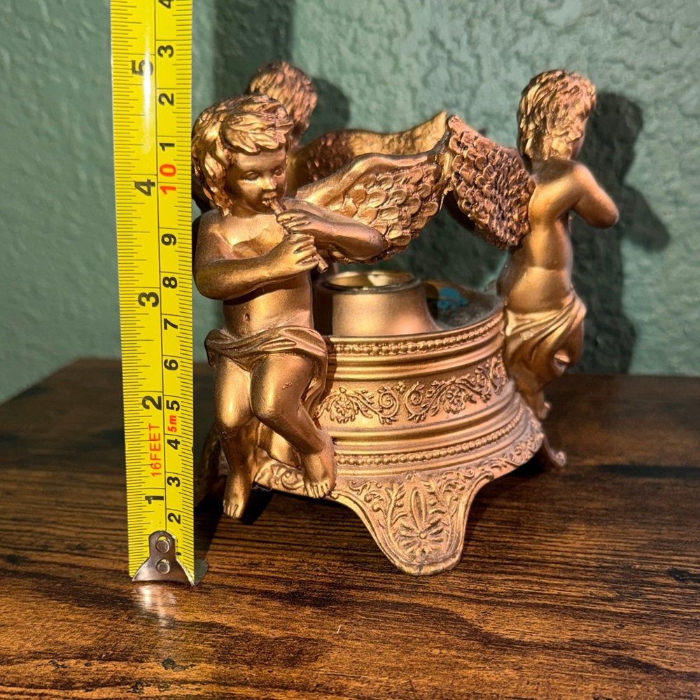 Vintage Gold Cherub Candle Holder - Picture 7 of 16
